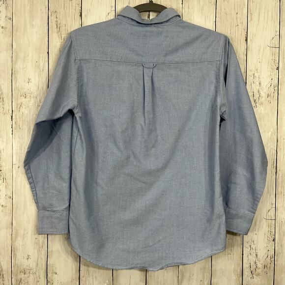 Arrow Boys Blue Long Sleeve Collared Button Up Dress School Uniform Shirt 14 - Picture 2 of 7